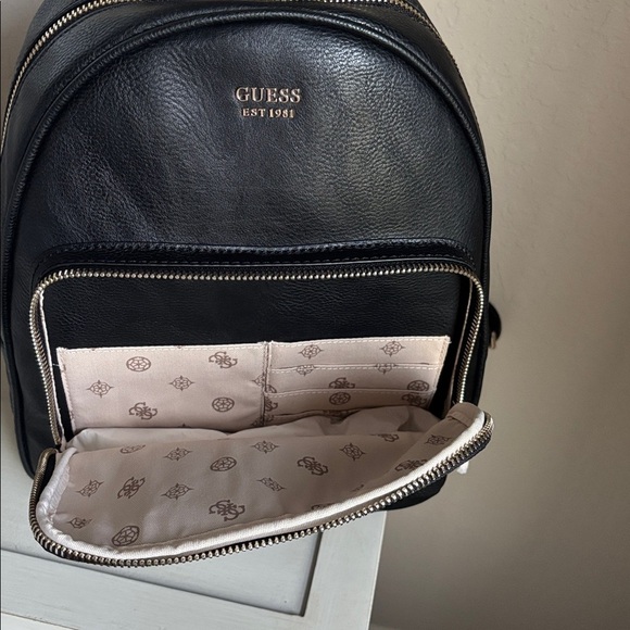 ?ON SALE! Guess Rylan Medium Black Faux-leather collegiate/travel Backpack. NWT main image 10